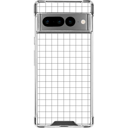 White Grid Google Pixel 7 Pro Clear Case